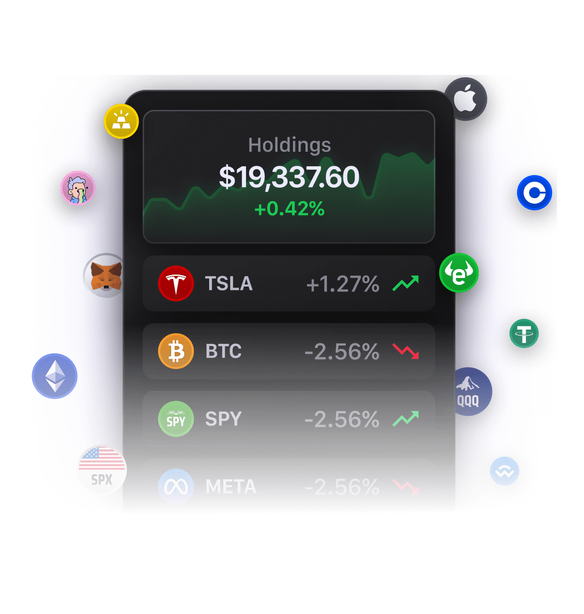 Apex Global Trade app with assets you can track.